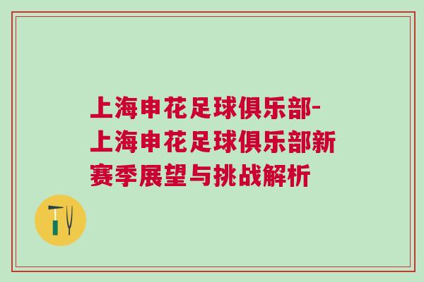 上海申花足球俱樂部-上海申花足球俱樂部新賽季展望與挑戰解析