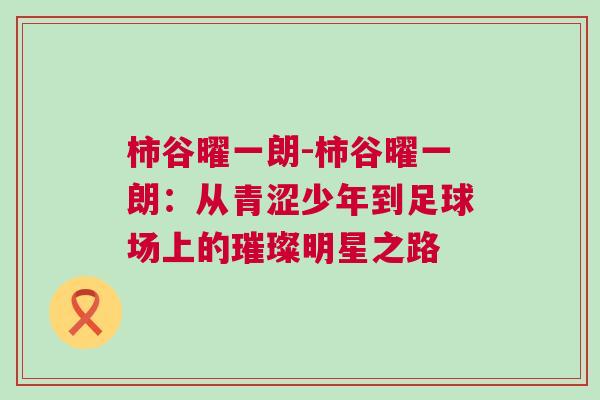 柿谷曜一朗-柿谷曜一朗：從青澀少年到足球場上的璀璨明星之路