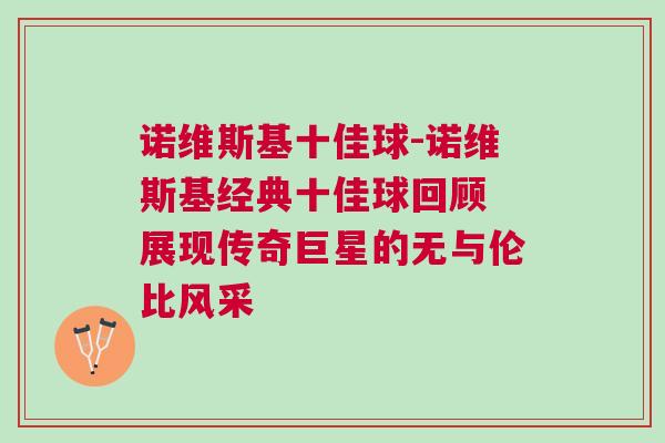 諾維斯基十佳球-諾維斯基經典十佳球回顧 展現傳奇巨星的無與倫比風采