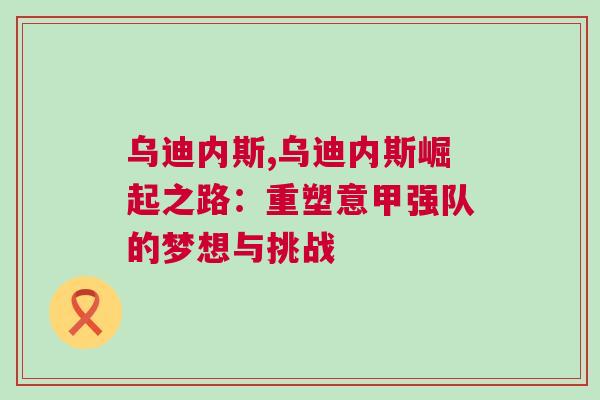 烏迪內斯,烏迪內斯崛起之路：重塑意甲強隊的夢想與挑戰