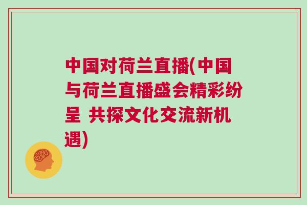 中國對荷蘭直播(中國與荷蘭直播盛會精彩紛呈 共探文化交流新機遇)