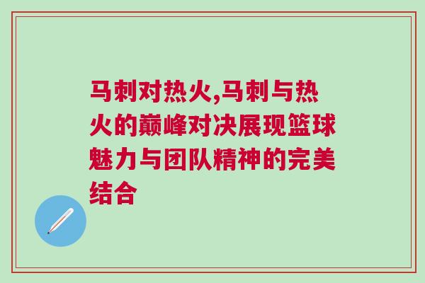 馬刺對熱火,馬刺與熱火的巔峰對決展現籃球魅力與團隊精神的完美結合