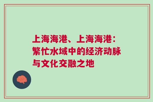 上海海港、上海海港：繁忙水域中的經(jīng)濟(jì)動(dòng)脈與文化交融之地